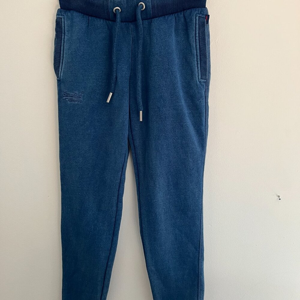 Superdry Vintage Logo Embroidered Joggers | Indigo Blue | Size S/US6 | NWT
